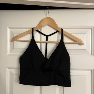 Lululemon long line t-back bra with front keyhole (black, size 8)